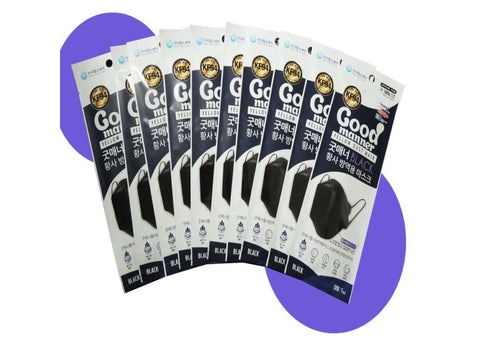 Good Manor Yellow Sand Mask Large KF94 Black, 1ea, 50ea