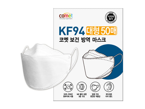 Comet health and quarantine mask KF94 large comfort fit (individual packaging), 50 sheets, 1 ea