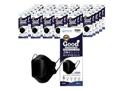 Good Manor Yellow Sand Mask Large KF94 Black, 1ea, 50ea