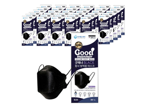 Good Manor Yellow Sand Mask Large KF94 Black, 1ea, 50ea